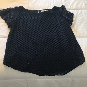 Velvet polka dot shirt